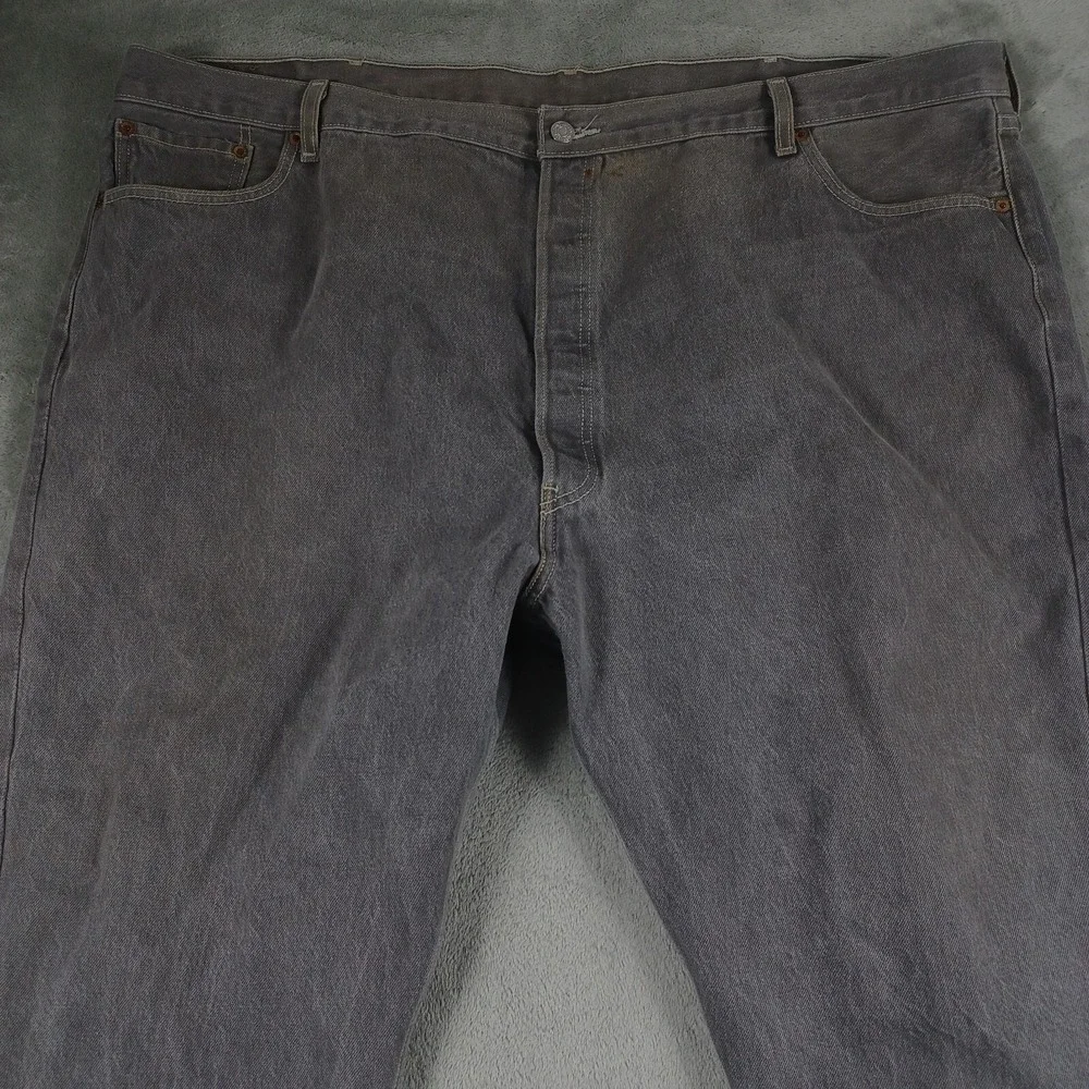 Levis 501xx Jeans Mens‎ 52x27 Gray Denim Distressed Button Fly Cotton Pockets